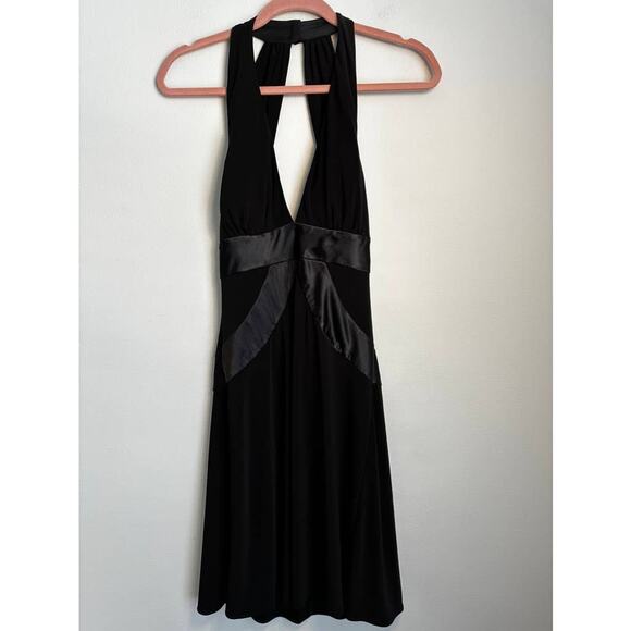 Vintage Y2K Studio Y Black Open Back Sleeveless Short Mini Dress Size Medium - Picture 3 of 11